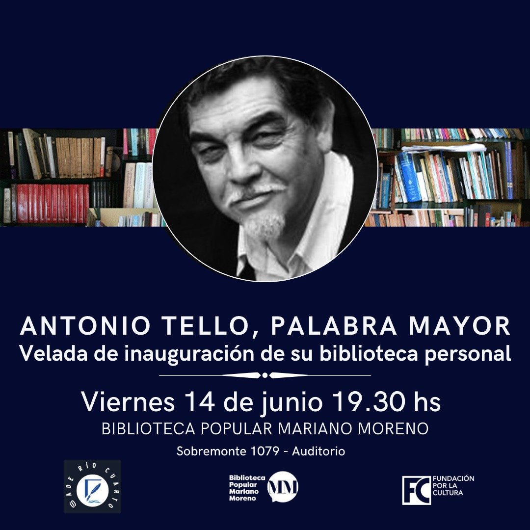 En este momento estás viendo El escritor Antonio Tello donó sus libros a la Biblioteca Mariano Moreno