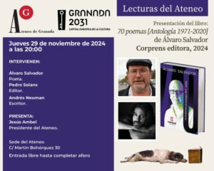 Lee más sobre el artículo Presentarán en Granada el libro “70 poemas”, de Álvaro Salvador
